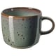 Crafted mug, GLADELIG series, green-brown glaze, stoneware, round shape, rustic design.