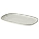 White GLADELIG ceramic serving plate, sand-glazed, oval shape, smooth edges, classic design.