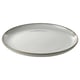 Round, grey stoneware GLADELIG plate with sleek edge design.