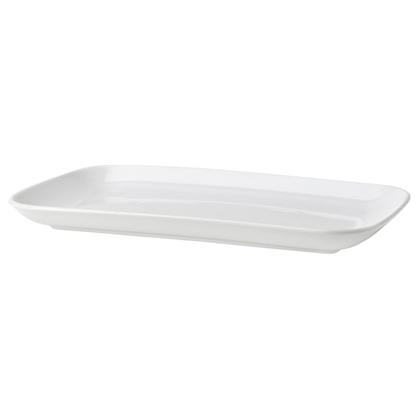 White GODMIDDAG dinner tray, rectangular, smooth edges, simple design.