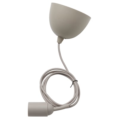 GRÅVACKA lamp, off-white, curved design, cord set, polypropylene & elastomer.