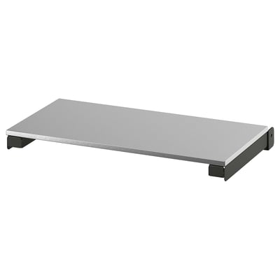 GRILLSKÄR: grey foldable side table with stainless steel top and galvanised base for outdoor kitchens.