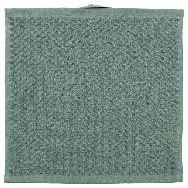 Green GULVIAL cotton towel, soft, square, textured surface, plain design.