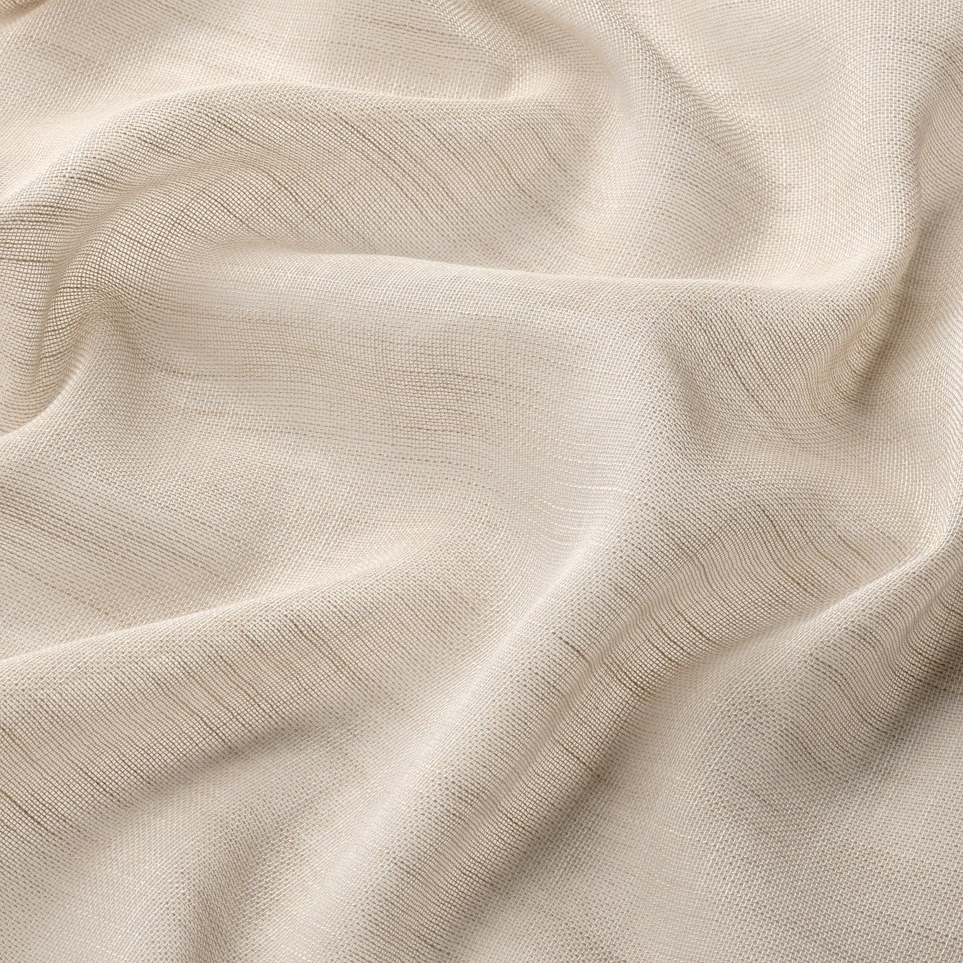 HÄLLEBRÄCKA sheer curtains, 1 pair, light beige/with heading tape