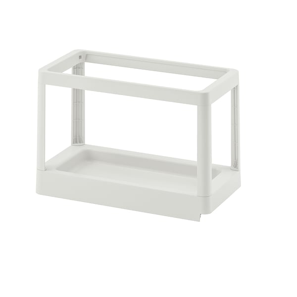A white HÅLLBAR waste sorting frame, rectangular, made of polypropylene plastic, designed to be mounted inside cabinets.
