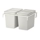 Grey ikea hallbar recycling bins, modern design with silver lids.