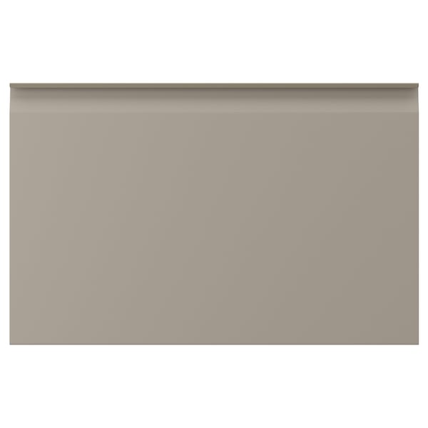 HAMMARSMED drawer front, matt beige with chamfered edges, aluminium handle.