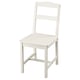 White HAUGA armless wooden dining chair with classic ladder-back design.