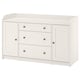 HAUGA white sideboard: 4 drawers, 2 cabinets, wooden, rectangular, clean design for versatile use.