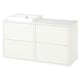 Havbaeck vanity, white, 2 drawers, marble top, square basin.