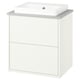 HAVBÄCK white bathroom cabinet with rectangular sink, modern clean design.
