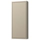 Beige HAVBÄCK wall cabinet, fibreboard, glass shelf, minimalist design.