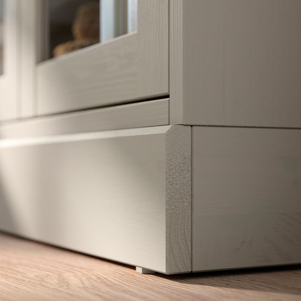 HAVSTA light grey wooden cabinet close-up, brushed pine, clean design.