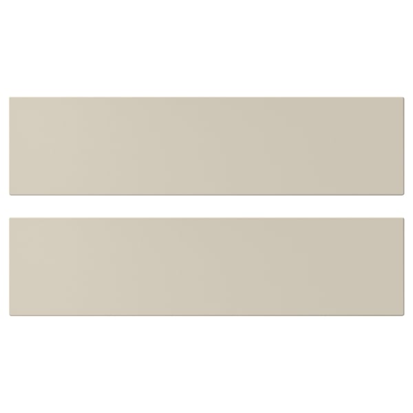 Two beige rectangular panels, smooth and modern, likely kitchen cabinet doors.