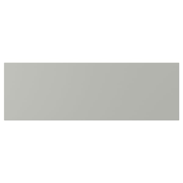 Light grey flat kitchen cabinet front, rectangular, smooth.