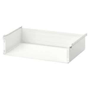 A white HJÄLPA drawer organiser with a rectangular shape and metal construction.