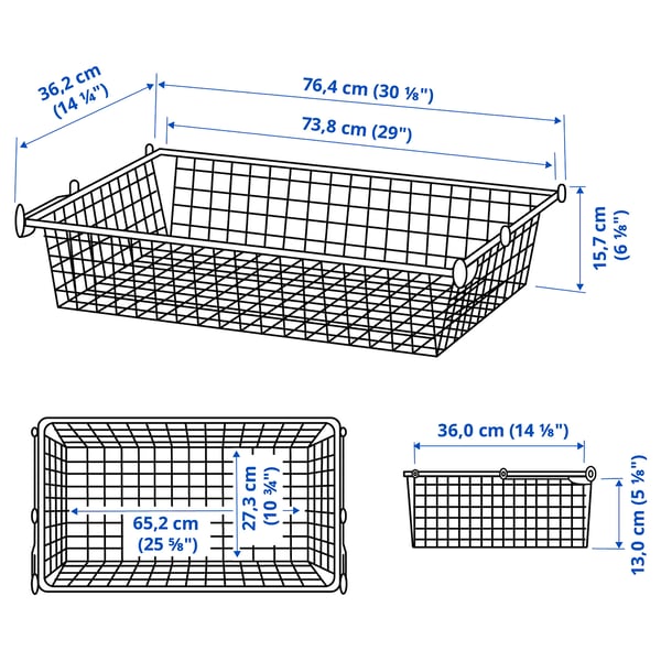 Illustration with measurements for the product: HJÄLPA.