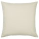 A rectangular, beige outdoor cushion named HJÄRTERÖ. Its cover is textured and zipped, made from recycled polyester.