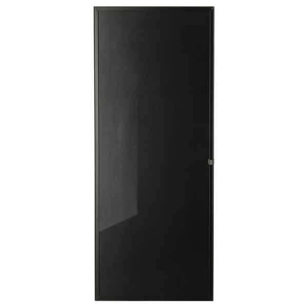 HÖGBO door: black glass panel, sleek aluminium frame, rectangular shape for billy bookcase.