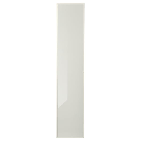 HÖGBO glass door, white, rectangular with glossy finish.