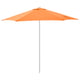 Bright orange HÖGÖN umbrella with metallic pole, fully opened, round canopy, simple design, perfect for sunny days.