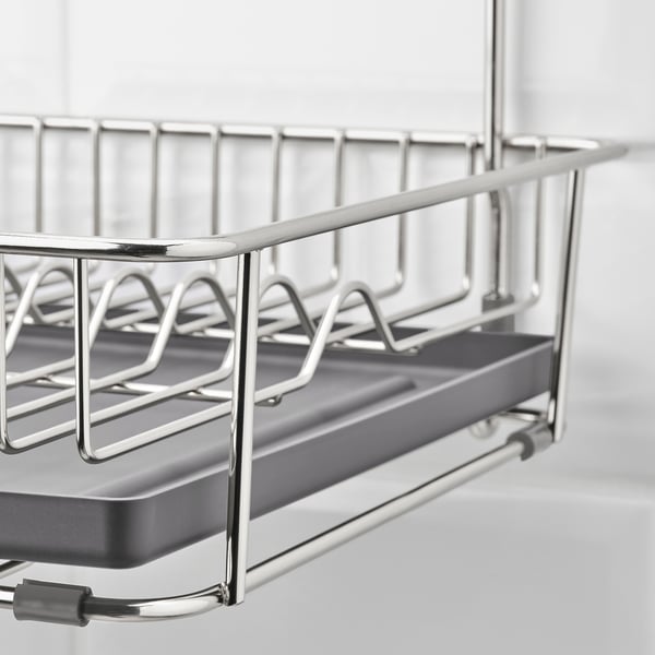 Stainless drain rack, removable tray