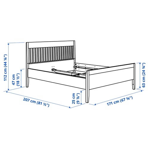 Illustration with measurements for the product: IDANÄS.