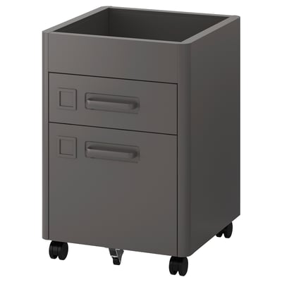 IDÅSEN mobile filing cabinet with 2 magnetic drawers & wheels.