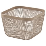 Beige IKEA 365+ mesh storage basket, rectangular, see-through.