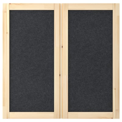 Two wooden-framed black felt bulletin boards side by side, ideal for notes and photos.