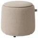 JÄRRESTAD cylindrical ottoman, grey tweed, cosy & modern, concealed storage, recycled materials.