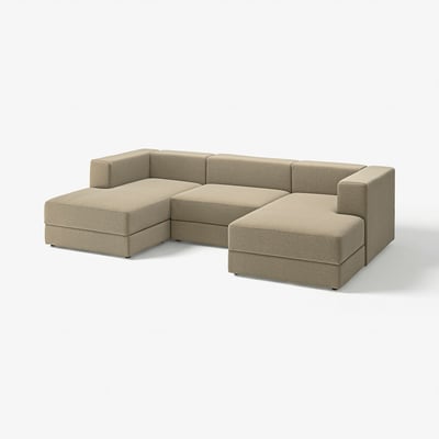 JÄTTEBO modular sofa, beige. Modern design with clean lines, soft cushions, and hidden storage under seats.