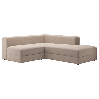 JÄTTEBO modular sofa in beige. Modern design with corduroy, clean lines, and practical storage.