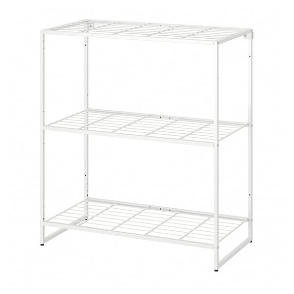 White JOSTEIN steel 3-tier storage shelf.