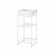 JOSTEINa storage shelf, white, metal, 3-tier, sleek design.