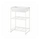 JOSTEIN white storage shelf, metal, rectangular, 3-tier design, suitable indoor/outdoor use.