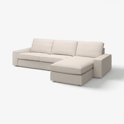 KIVIK 4-seat sofa with chaise longue, Tresund light beige