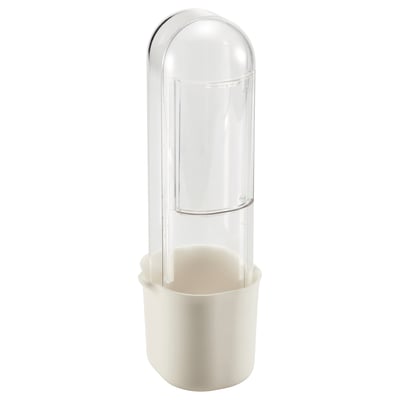 KLIPPKAKTUS white herb keeper, tall clear dome, preserves humidity, bottom polypropylene, shape cylindrical.