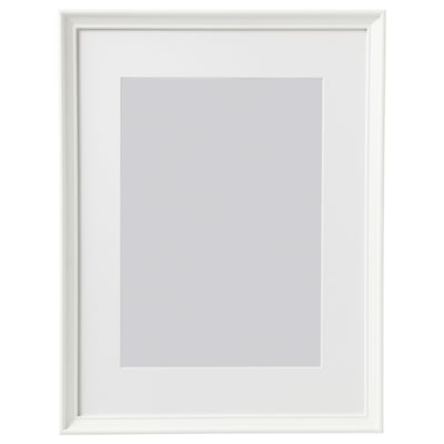 White KNOPPÄNG photo frame with thin edge and plastic protection.