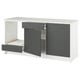 KNOXHULT kitchen units: white and grey base, two drawers, two cabinets, marble effect top.