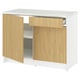 KNOXHULT kitchen unit, white marble top, oak drawers. Modern, functional design with drawer and cabinet storage.