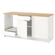 KNOXHULT modular kitchen unit: white, oak top, open shelf, closed cabinet, drawer.