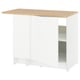 A white KNOXHULT kitchen unit with a light wood top, featuring a durable laminate surface and ample storage.