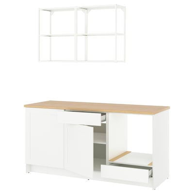 KNOXHULT Kitchen, white frame, 180x61x220 cm