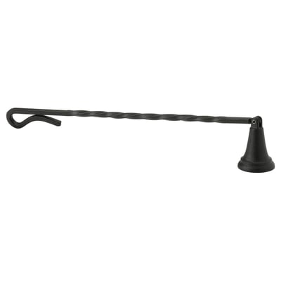 KÖRSBÄRSTRÄD black candle snuffer, twisted steel handle, aluminium base.