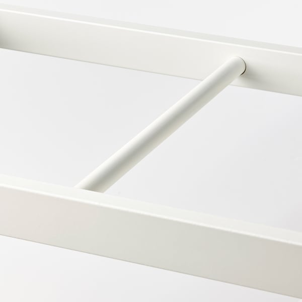 Modern white clothes rail, part of KOMPLEMENT line, made of sturdy epoxy-coated steel.