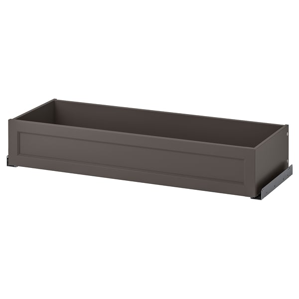 Dark grey KOMPLEMENT drawer, rectangular, smooth finish, fiberboard, paper foil.