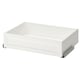 Rectangle white drawer with clean lines and no handles. Perfect for storage.
