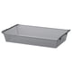KOMPLEMENT grey metal mesh basket, rectangular shape, with handles, ideal for storage.