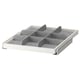 KOMPLEMENT white pull-out organiser, grey felt dividers, 3 sections for storage.